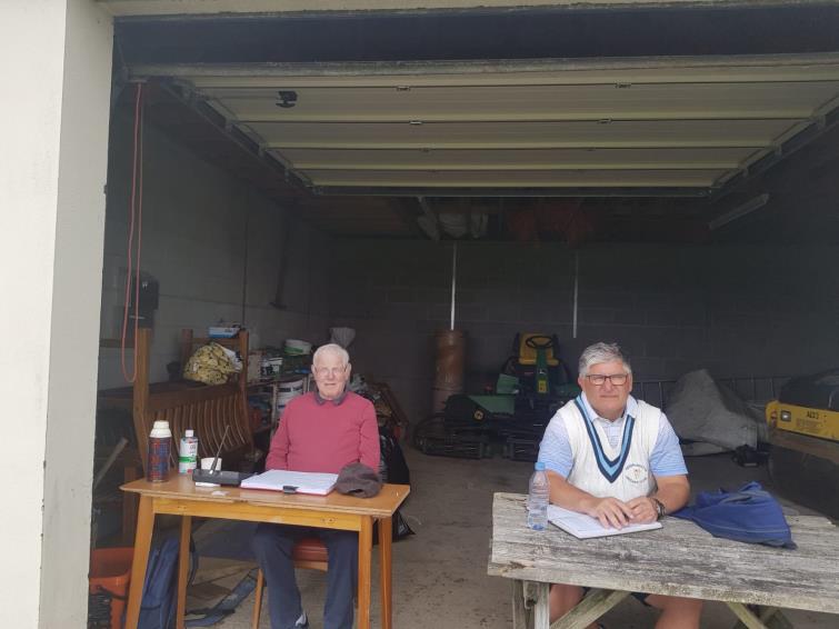 Gary scoring with John Laugharne in Covid